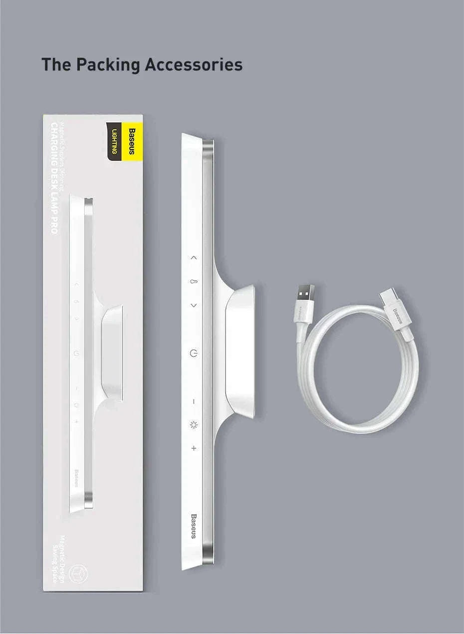 Magnetic Rechargeable LED Desk Light with Stepless Dimming-White