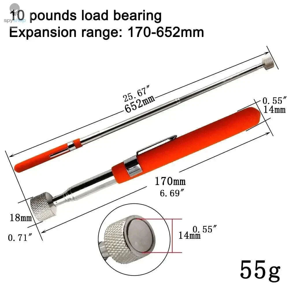 Magnetic Retractable Pickup Tool Set for Tight Spaces-10 pounds orange