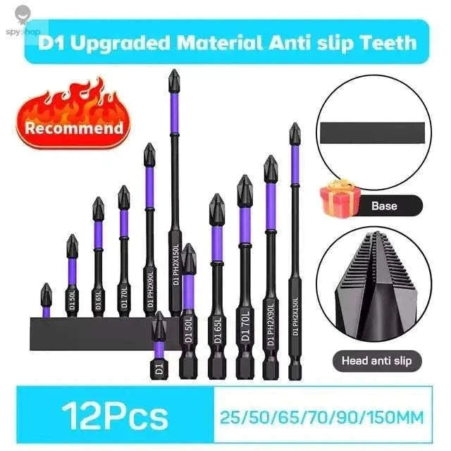 Magnetic Screwdriver Bit Set for Precise, Controlled Fastening-12 Pcs Set