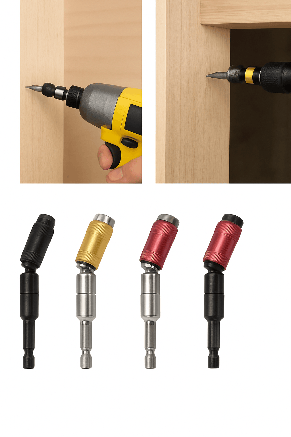 Magnetic Screwdriver Bits Set with Quick-Change Holder-red black