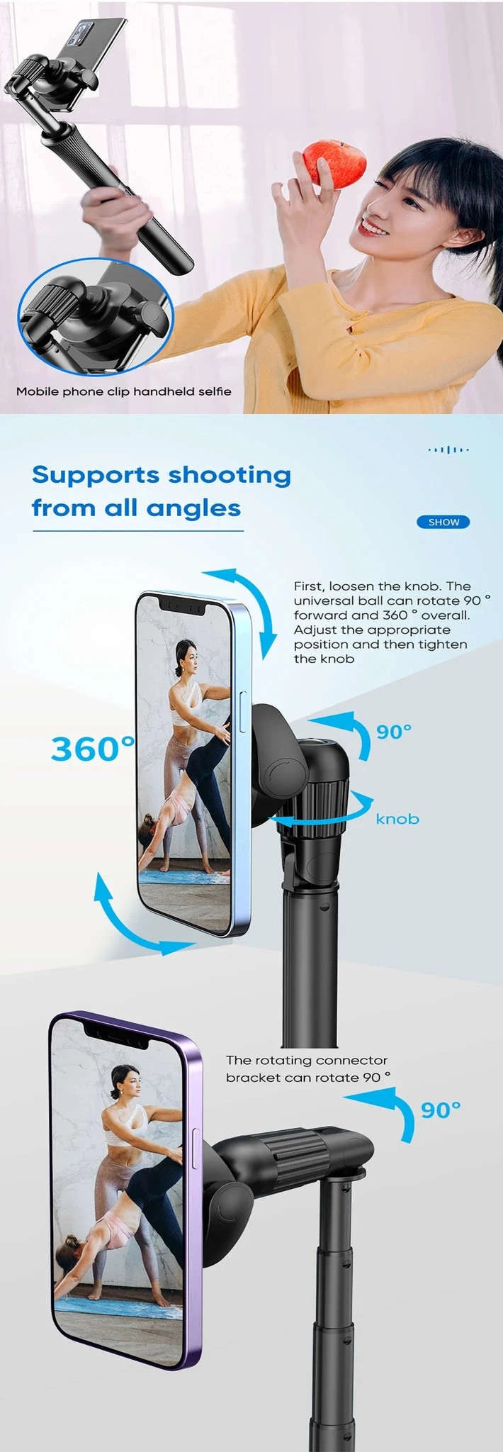 Magnetic Selfie Stick Tripod with Bluetooth Remote-Magnetic Tripod