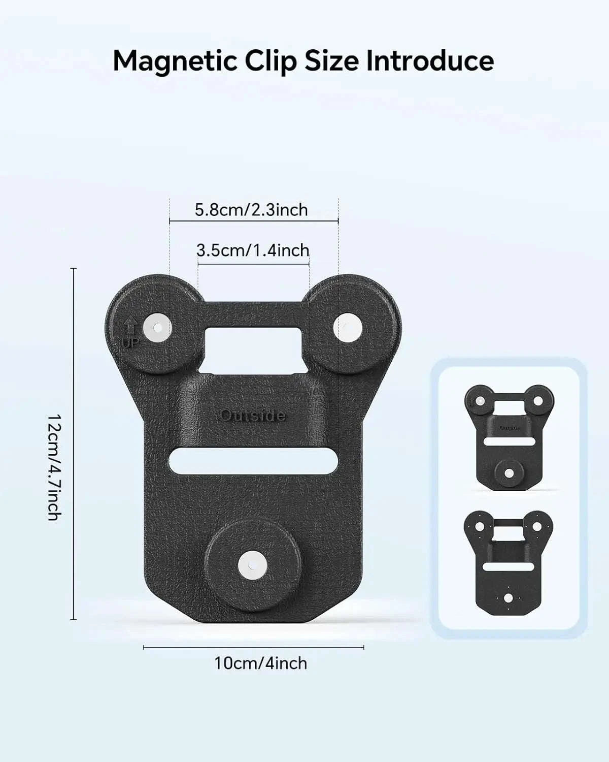 Magnetic Suction Back Clip for Body-Worn Cameras Secure Dual Magnet Hold-as photo