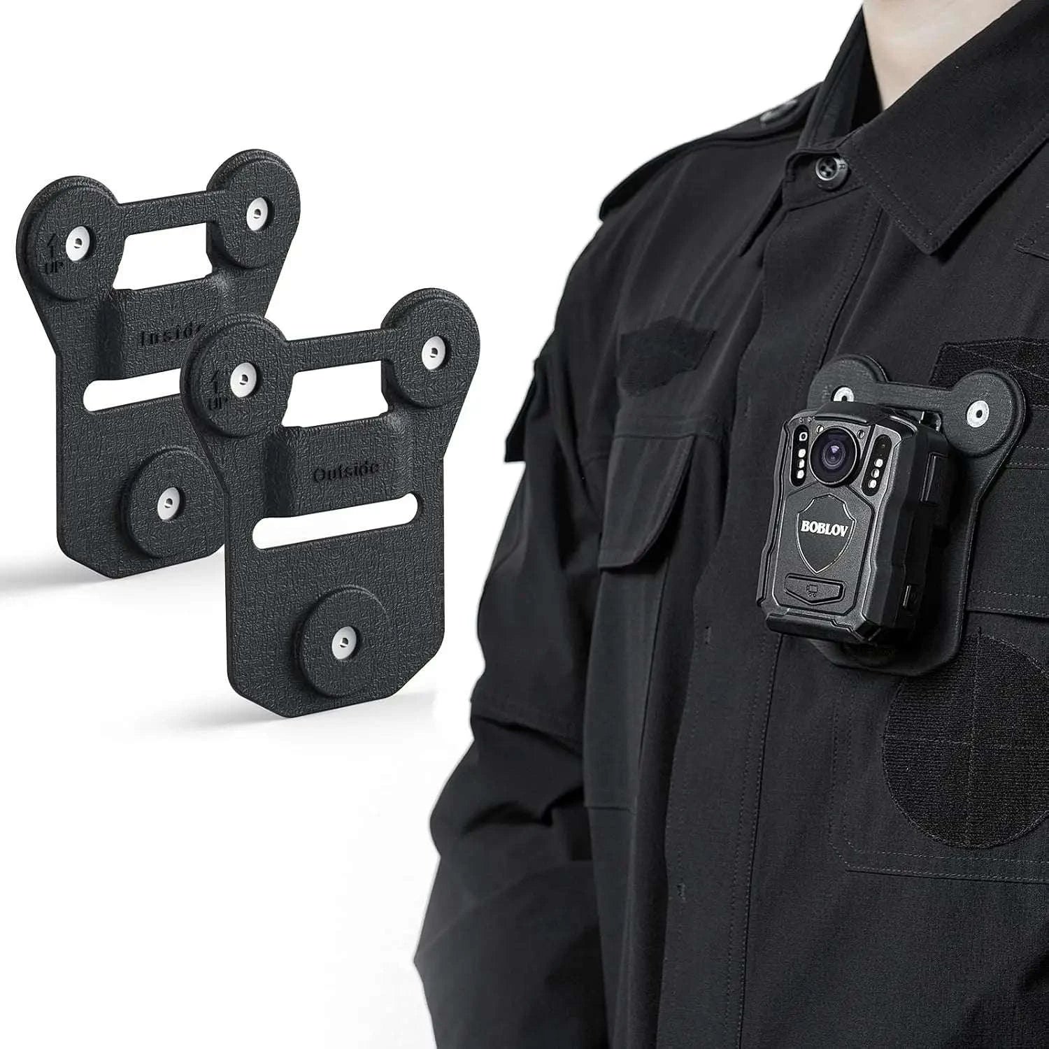 Magnetic Suction Back Clip for Body-Worn Cameras Secure Dual Magnet Hold-as photo