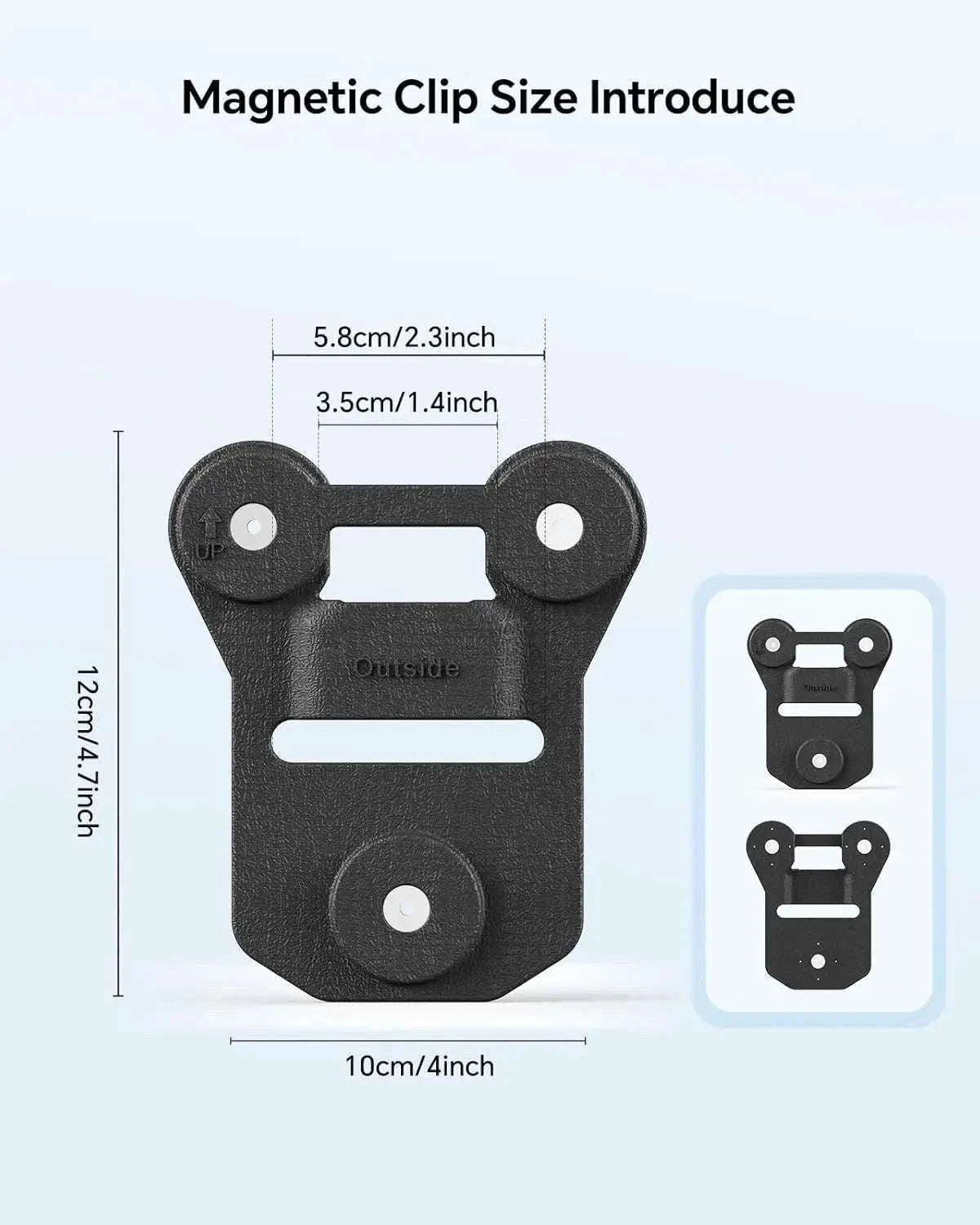 Magnetic Suction Back Clip for Body-Worn Cameras Secure Dual Magnet Hold-as photo