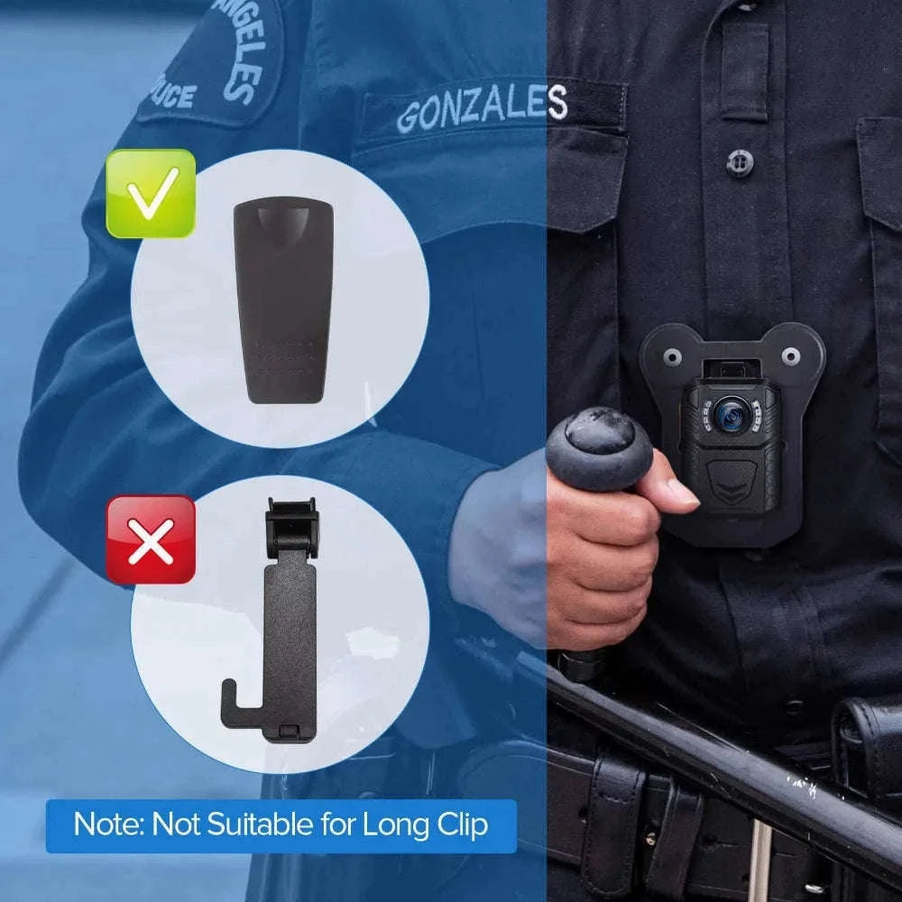 Magnetic Suction Back Clip for Body-Worn Cameras Secure Dual Magnet Hold-as photo