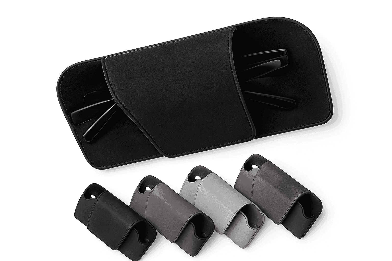 Magnetic Suede Car Glasses Case-Suede gray