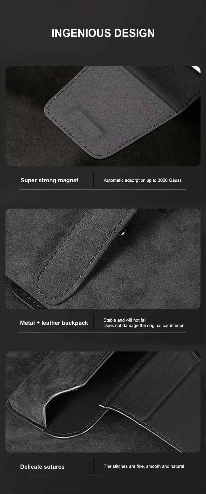 Magnetic Suede Car Glasses Case-Suede gray