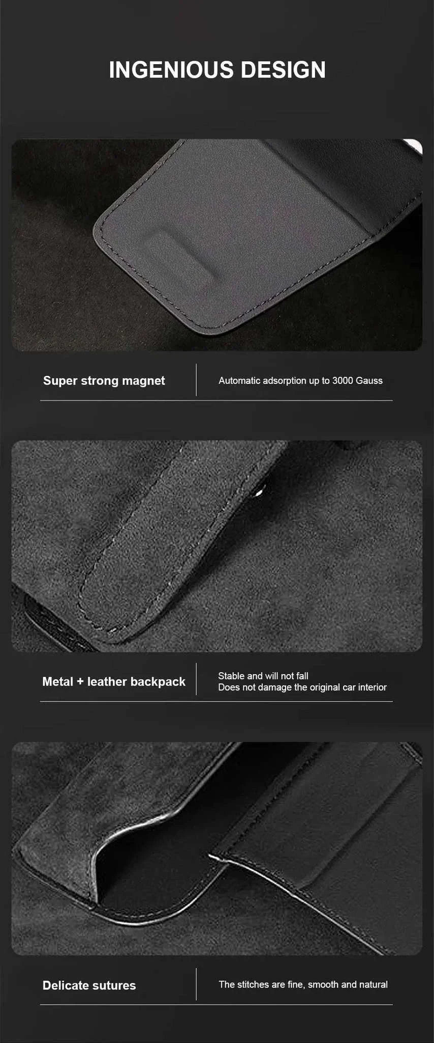 Magnetic Suede Car Glasses Case-Suede gray