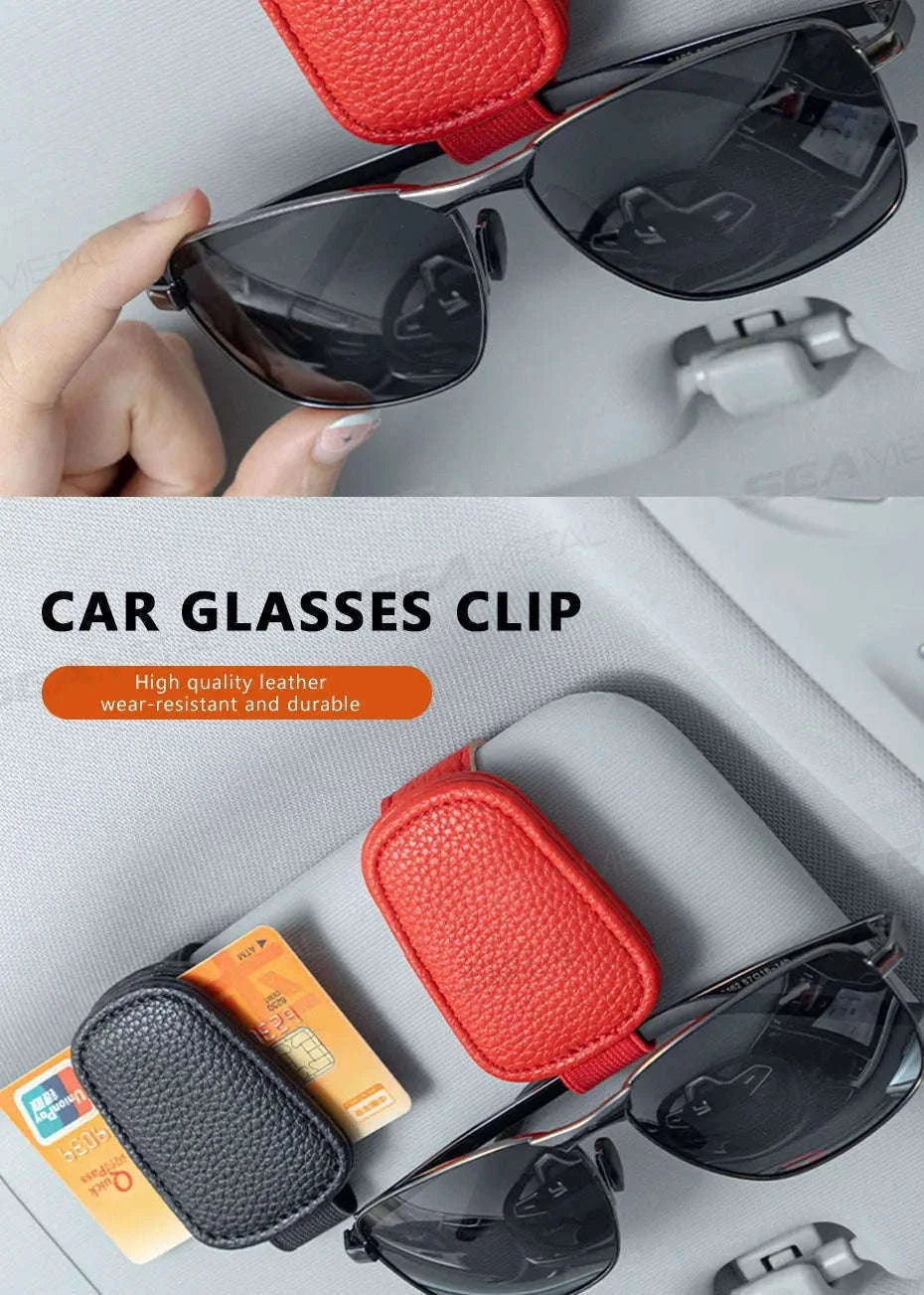 Magnetic Sunglasses Holder for Car Visor-Beige