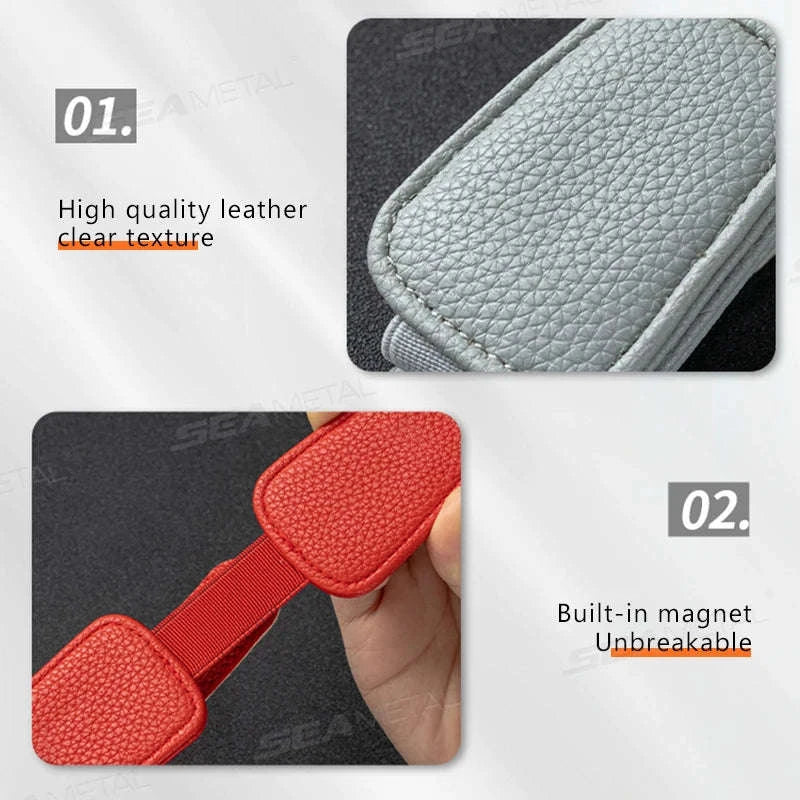 Magnetic Sunglasses Holder for Car Visor-Beige