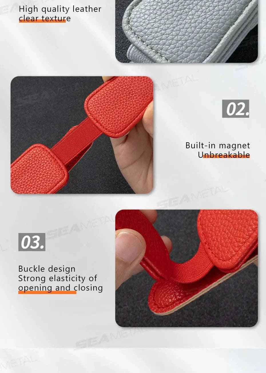 Magnetic Sunglasses Holder for Car Visor-Beige