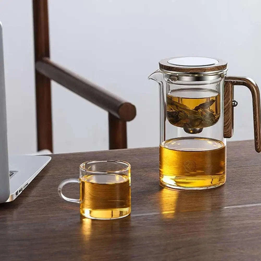 Magnetic Switch Glass Teapot for Clean, Controlled Brewing-White	720ml
