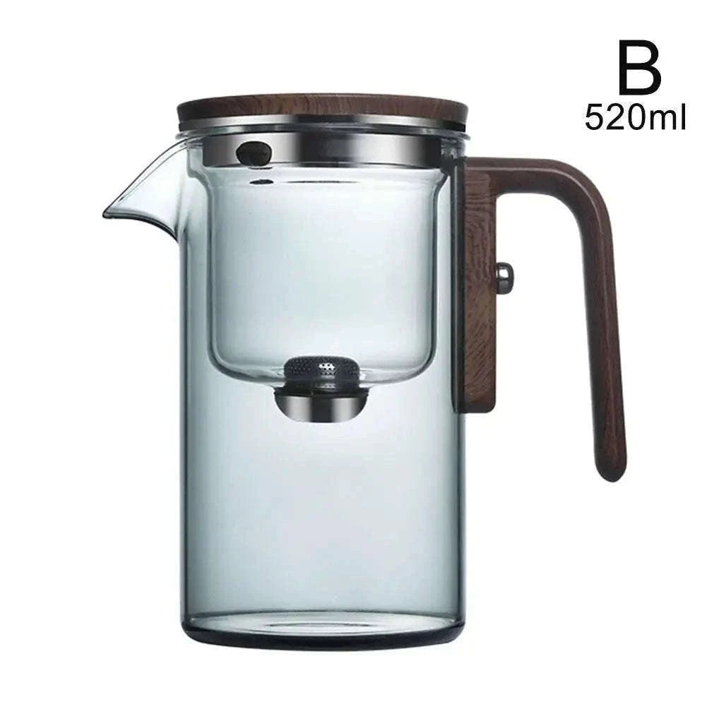 Magnetic Switch Glass Teapot for Clean, Controlled Brewing-White	720ml