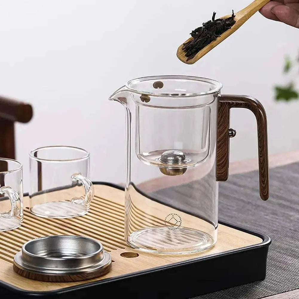 Magnetic Switch Glass Teapot for Clean, Controlled Brewing-White	720ml