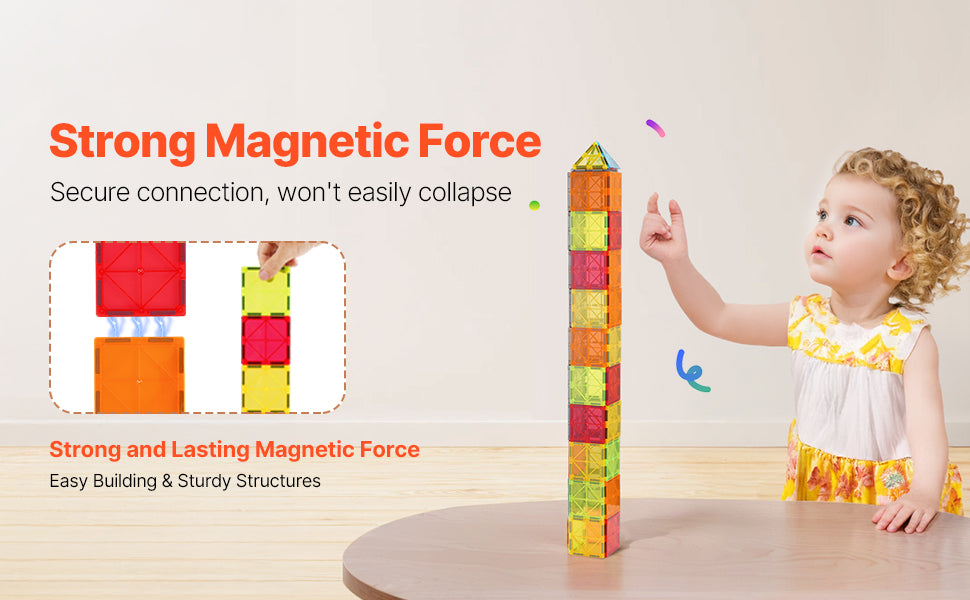 56-Piece Magnetic Tiles Building Set for Creative Kids Ages 4–6
