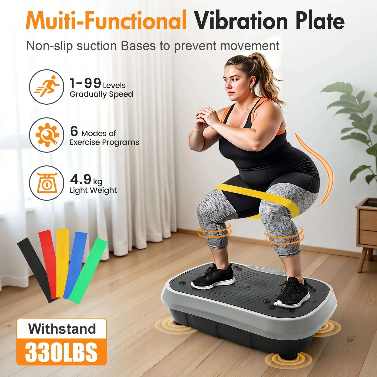 Magnetic Vibration Plate Exercise Machine with 200 Speeds-United States