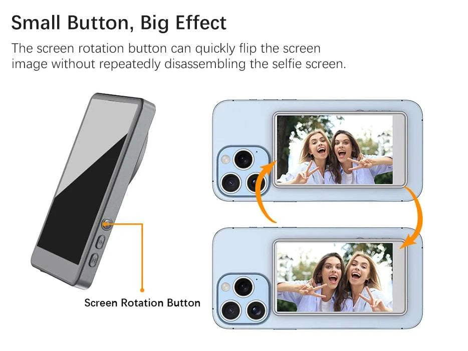 Magnetic Vlog Selfie Monitor for Phone with 4" Wireless Screen-Dark Grey / United States