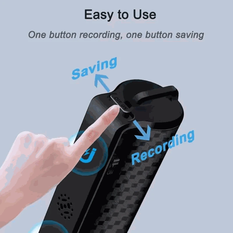 Magnetic Voice Recorder with AI Noise Reduction and 600-Hour Battery-32GB