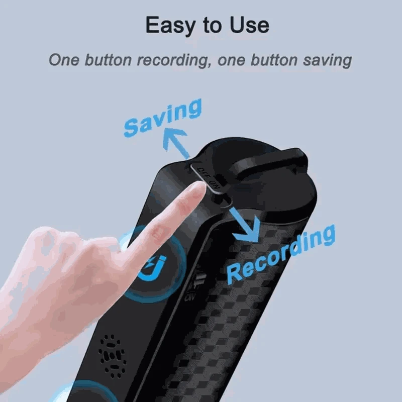 Magnetic Voice Recorder with AI Noise Reduction and 600-Hour Battery-32GB