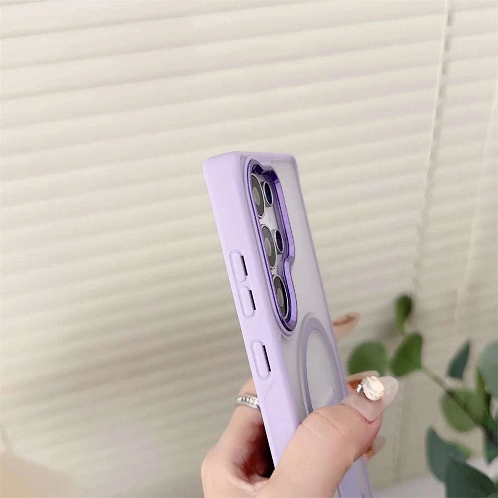 Magnetic Wireless Charging Phone Case with Lanyard for Samsung Galaxy-Full Black / For SamsungS25 Ultra