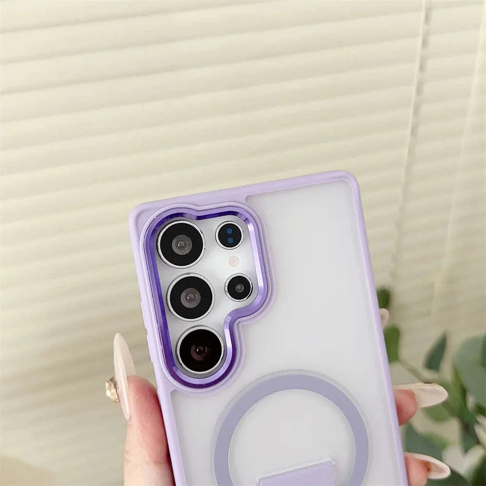 Magnetic Wireless Charging Phone Case with Lanyard for Samsung Galaxy-Full Black / For SamsungS25 Ultra