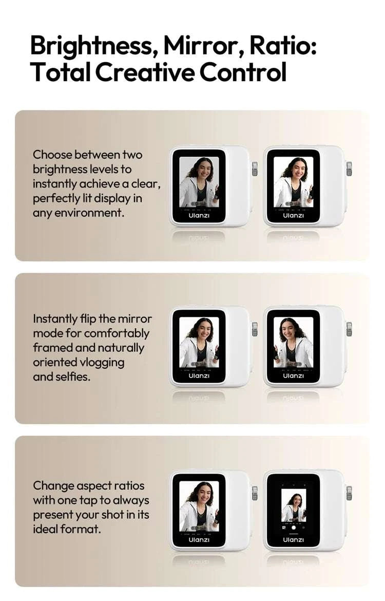 Magnetic Wireless Selfie Screen Monitor for Rear Camera Vlogging-VM02 Red / China Mainland