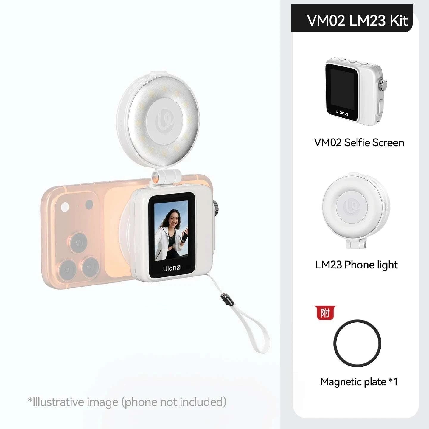 Magnetic Wireless Selfie Screen Monitor for Rear Camera Vlogging-VM02 Red / China Mainland