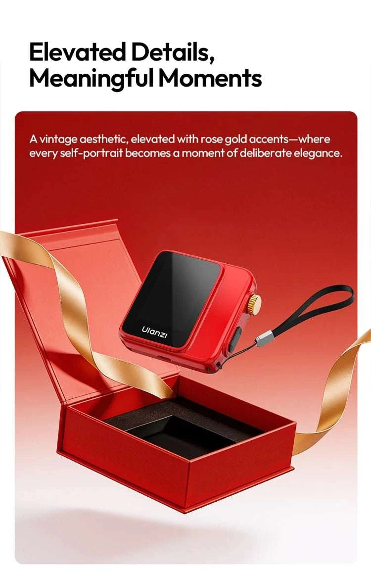 Magnetic Wireless Selfie Screen Monitor for Rear Camera Vlogging-VM02 Red / China Mainland