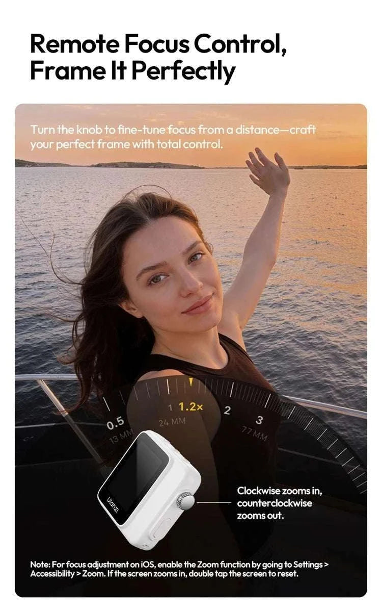 Magnetic Wireless Selfie Screen Monitor for Rear Camera Vlogging-VM02 Red / China Mainland