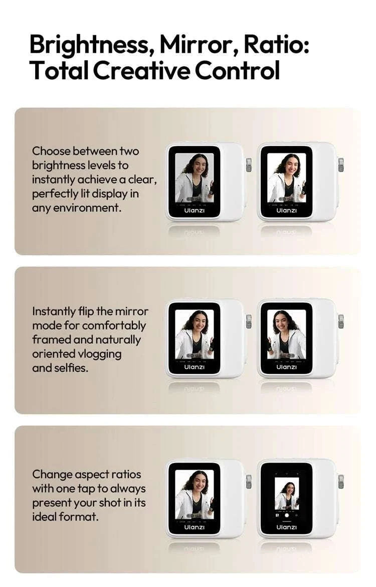 Magnetic Wireless Selfie Screen Monitor for Rear Camera Vlogging-VM02 Red / China Mainland
