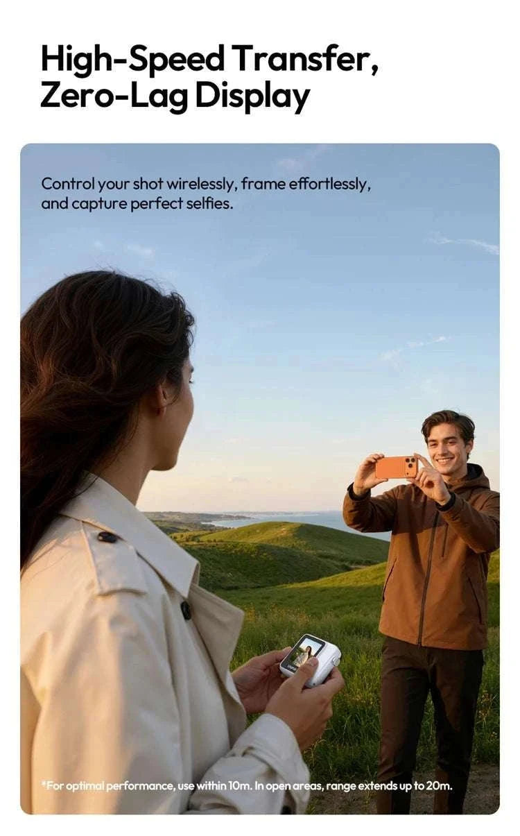 Magnetic Wireless Selfie Screen Monitor for Rear Camera Vlogging-VM02 Red / China Mainland