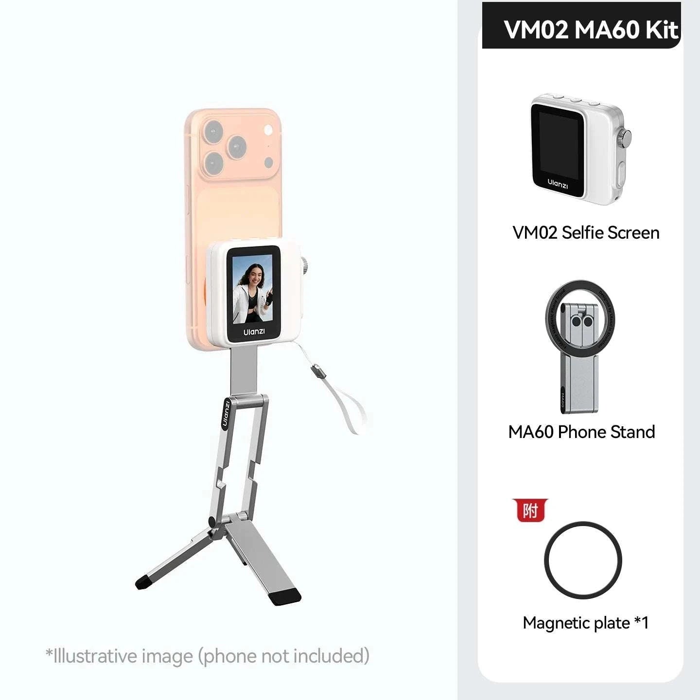 Magnetic Wireless Selfie Screen Monitor for Rear Camera Vlogging-VM02 Red / China Mainland