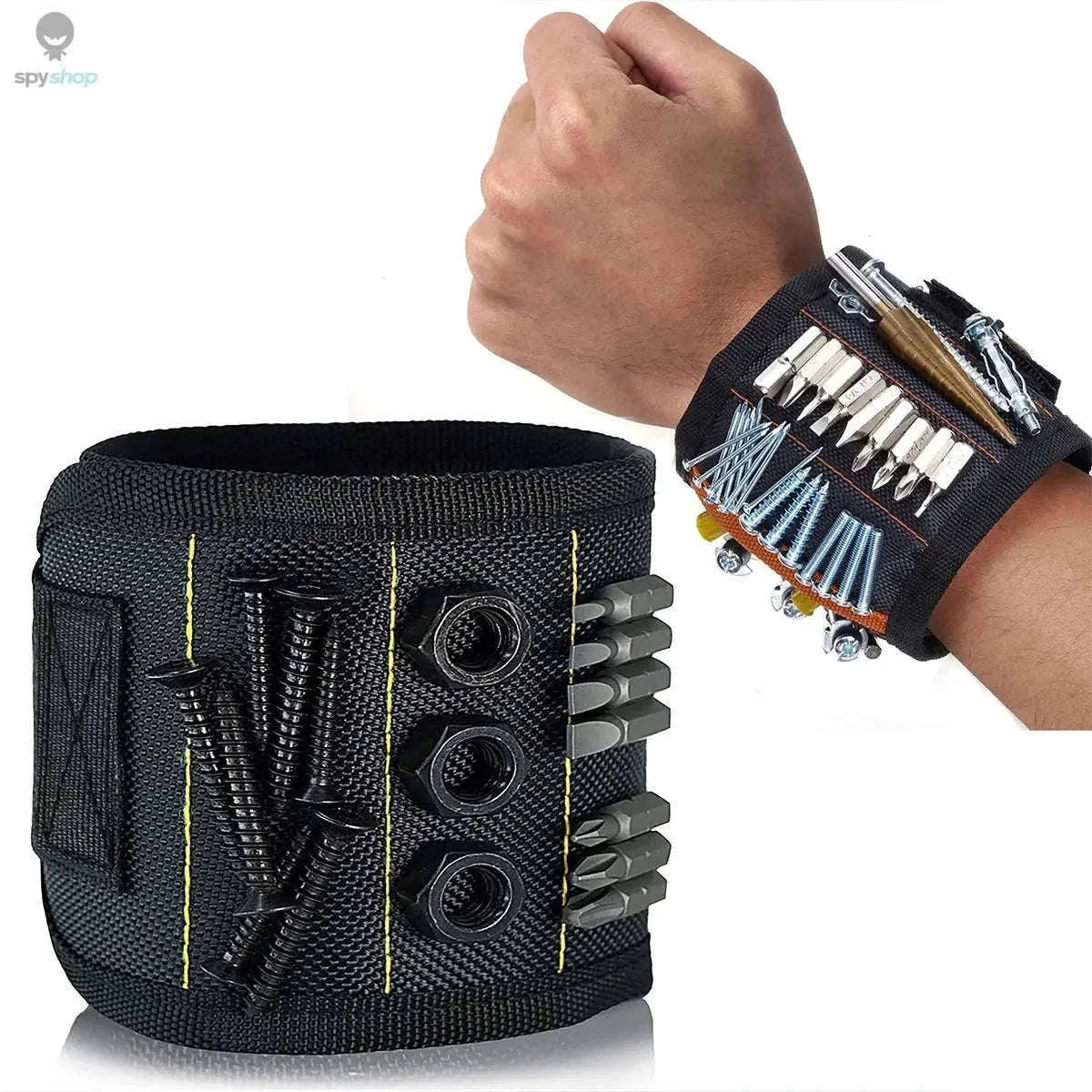 Magnetic Wristband for Screws, Nails, and Bits-5 rows of 15 magnets