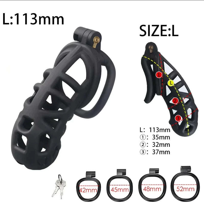 Male Chastity Cock Cage Waist Belt Set-S 90mm