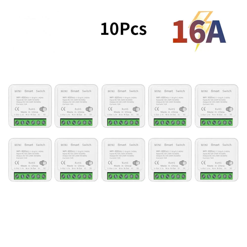 MANHOT WiFi 16A Smart Light Switch Module with Voice & App Control-2Pcs