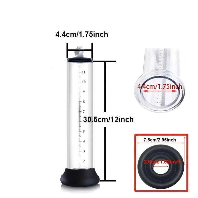 Manual Acrylic Penis Pump with Vacuum Control and Gauge-A5(4.4-30.5cm) kit