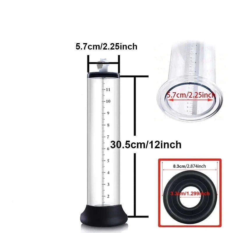 Manual Acrylic Penis Pump with Vacuum Control and Gauge-A5(4.4-30.5cm) kit