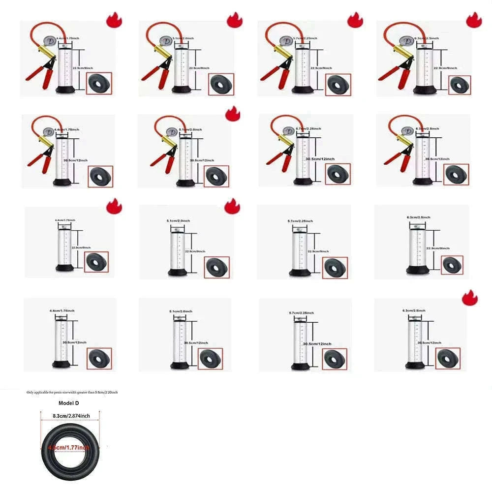 Manual Acrylic Penis Pump with Vacuum Control and Gauge-A5(4.4-30.5cm) kit
