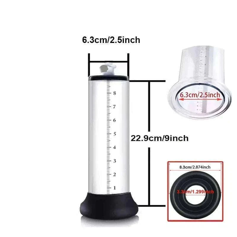 Manual Acrylic Penis Pump with Vacuum Control and Gauge-A5(4.4-30.5cm) kit