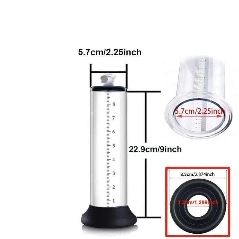 Manual Acrylic Penis Pump with Vacuum Control and Gauge-A5(4.4-30.5cm) kit