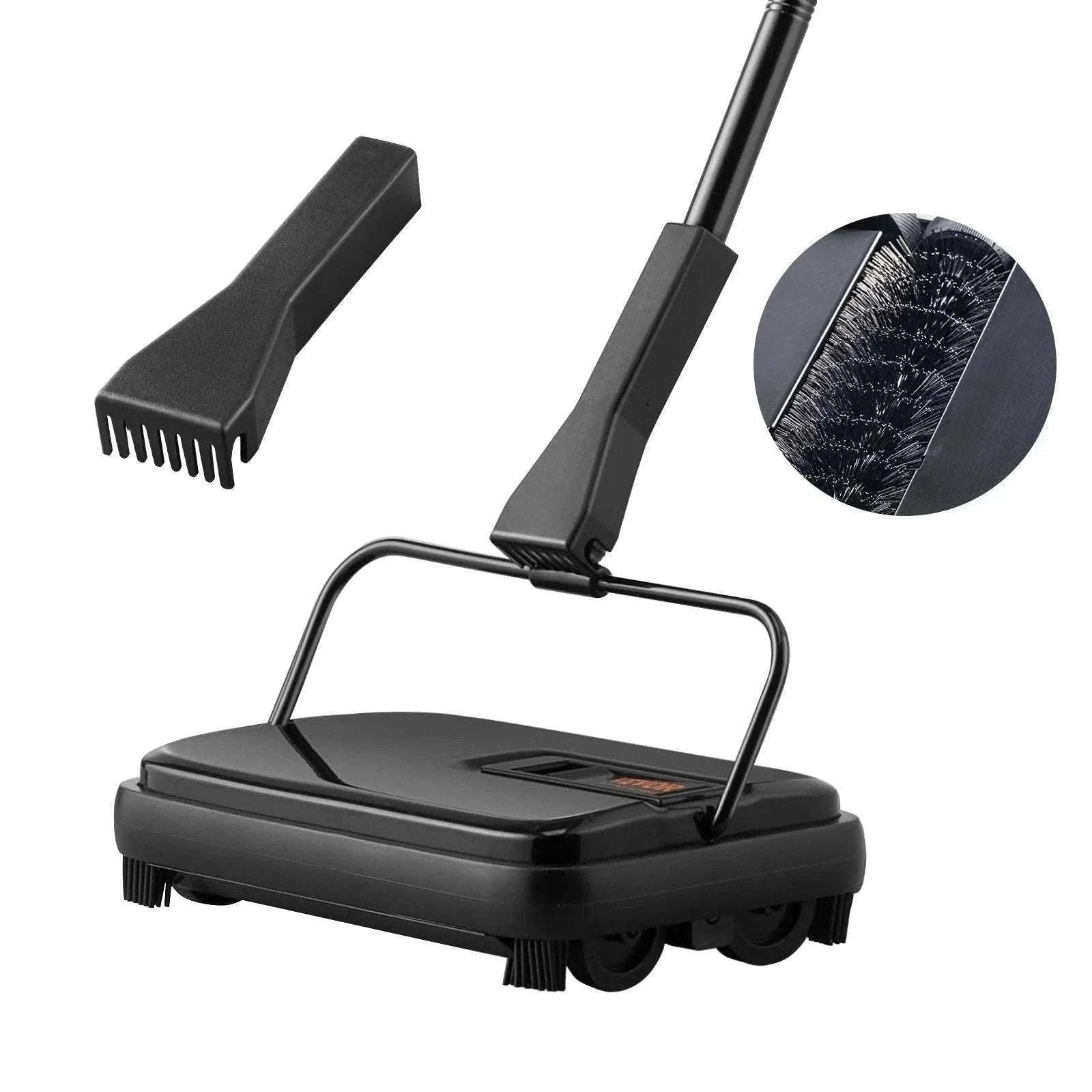 Manual Carpet Sweeper with Rotating Brush for Rugs & Hard Floors-Black / CZECH REPUBLIC