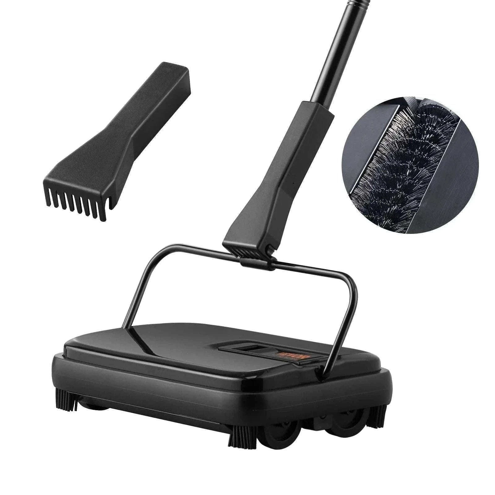 Manual Carpet Sweeper with Rotating Brush for Rugs & Hard Floors-Black / CZECH REPUBLIC