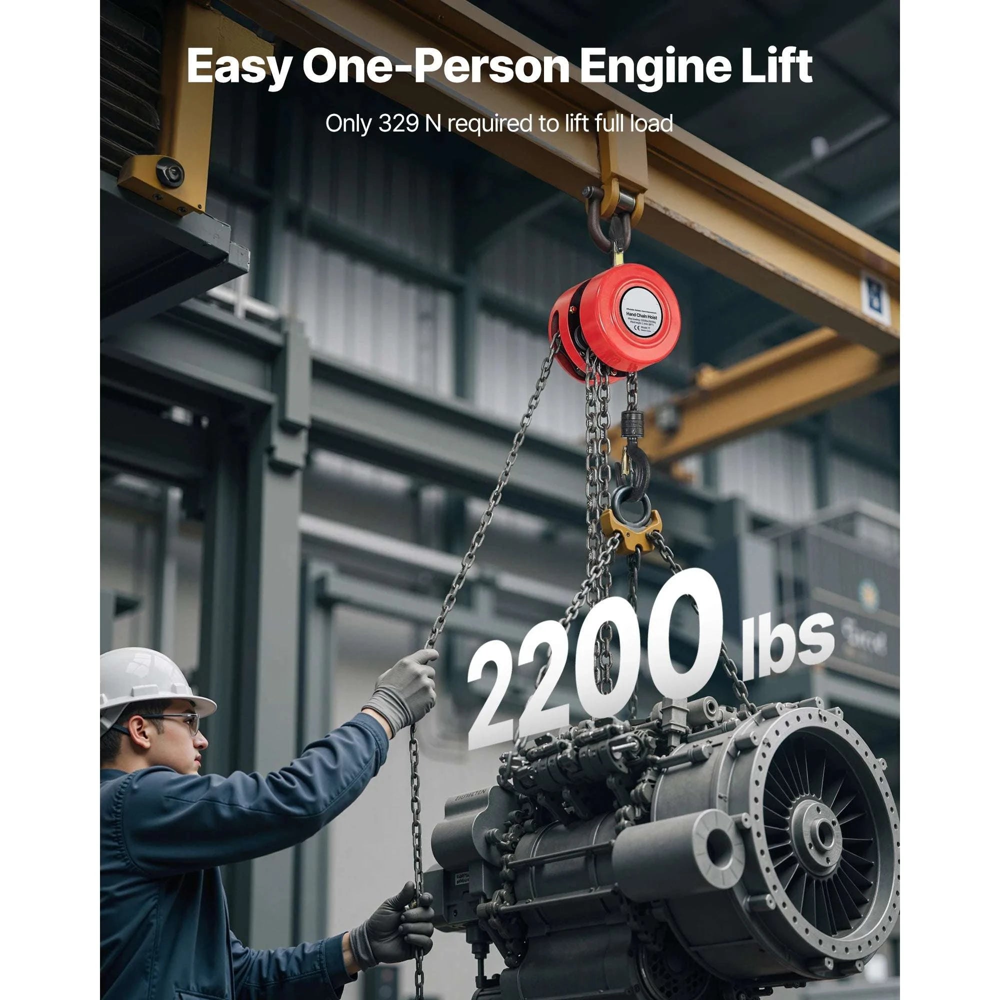 Manual Chain Hoist 1T/2T with 8–20 ft Lift for Garage & Warehouse-1T 8FT / Poland