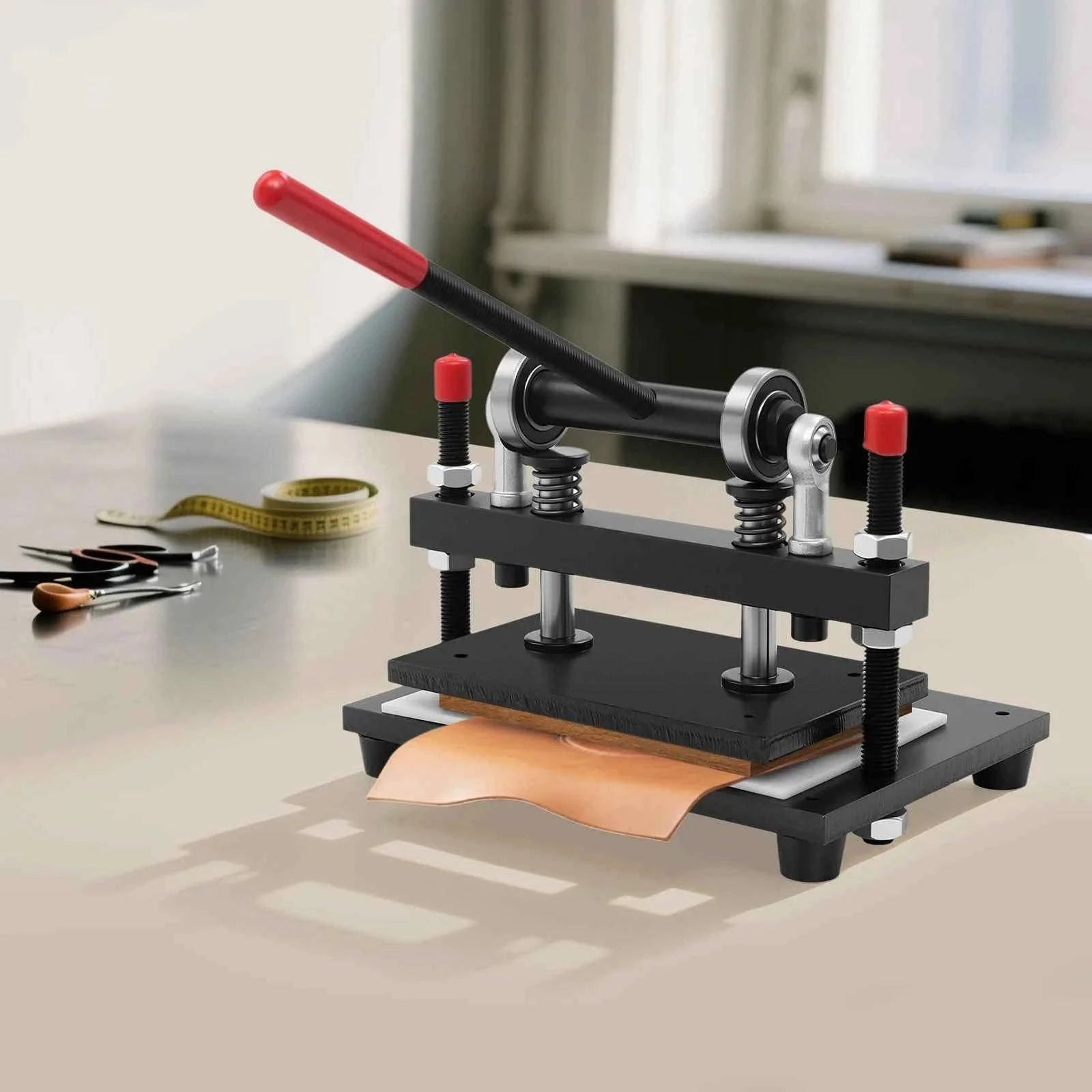 Manual Die Cutting Machine 26 x 16 cm Steel Plate 2 Ton Press Adjustable Height-Germany