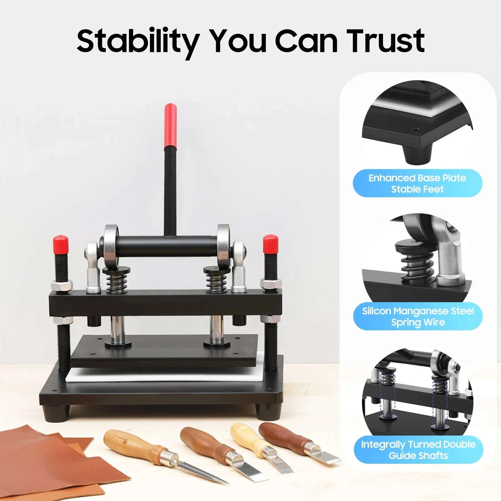 Manual Die Cutting Machine 26 x 16 cm Steel Plate 2 Ton Press Adjustable Height-Germany
