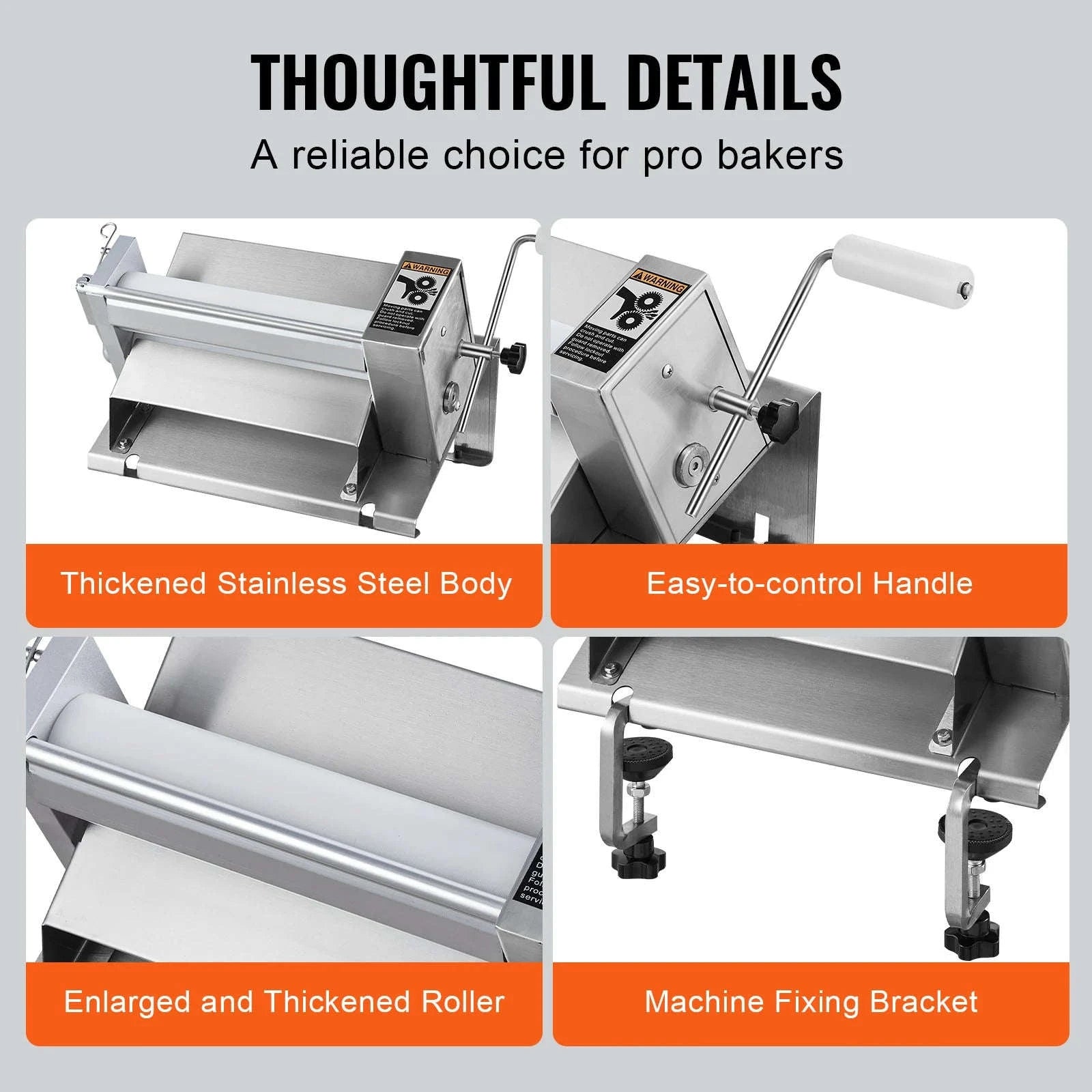 Manual Dough Sheeter Machine with Adjustable Thickness-11inch / United States