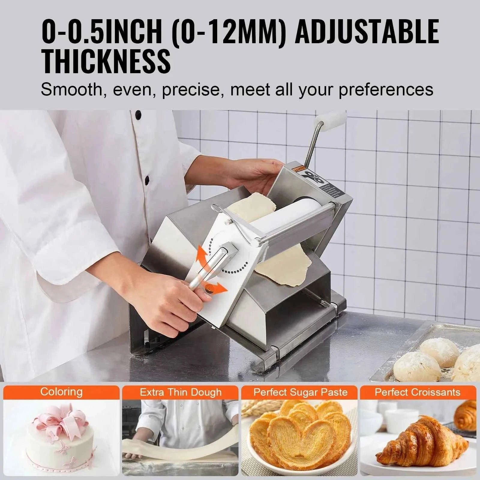 Manual Dough Sheeter Machine with Adjustable Thickness-11inch / United States