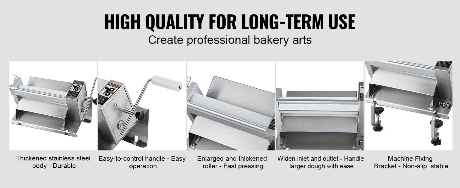 Manual Dough Sheeter Machine with Adjustable Thickness-11inch / United States