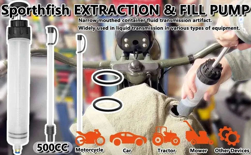 Manual Fluid Extractor Pump with Hose for Oil, Fuel & Liquid Transfer-500CC