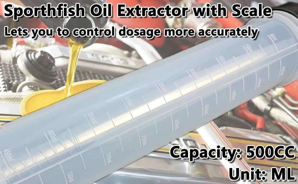 Manual Fluid Extractor Pump with Hose for Oil, Fuel & Liquid Transfer-500CC